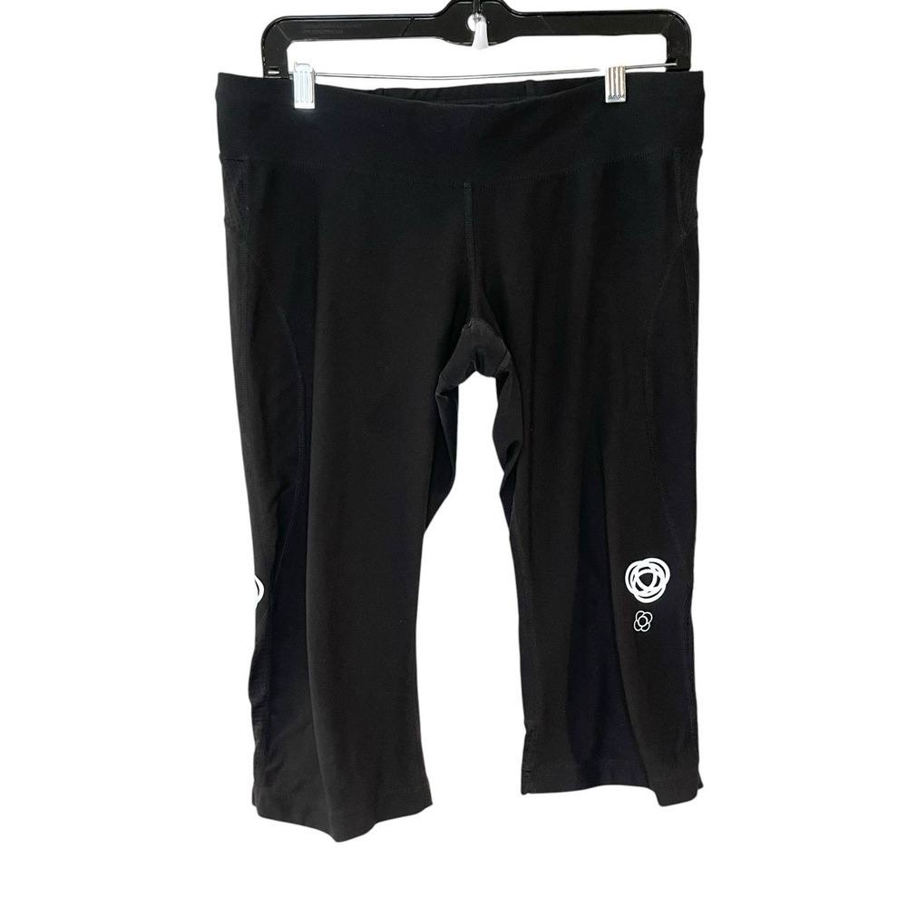 Lucy Cropped Capri Leg Y2K Black Athletic Workout Crop Pants Low Rise Size M